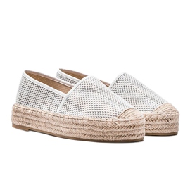 Espadrillas bianche su una spessa suola Lia bianco 1