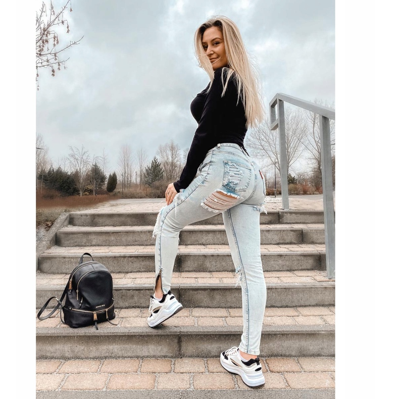 Ideal Shoes Sneakers sportive alla moda bianco nero 1