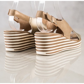 Sandali Dorati Sulla Zeppa Sergio Leone d'oro 1