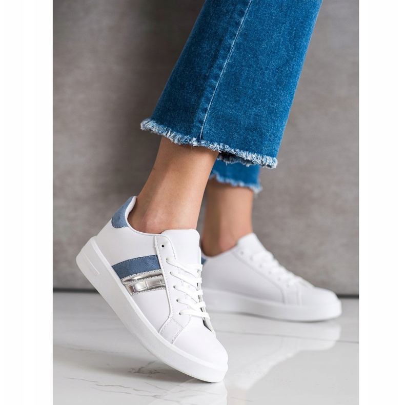 SHELOVET Scarpe da ginnastica bianche casual bianca 2