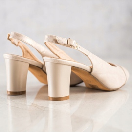 SHELOVET Sandali eleganti con tacco alto beige 1