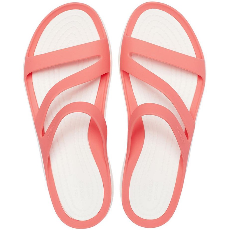 Pantofole da donna Crocs Swiftwater Coral-White 203998 6SL bianca multicolore 1