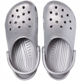 Silver Crocs Classic Glitter Zoccolo da donna 205942 040 d'argento 1