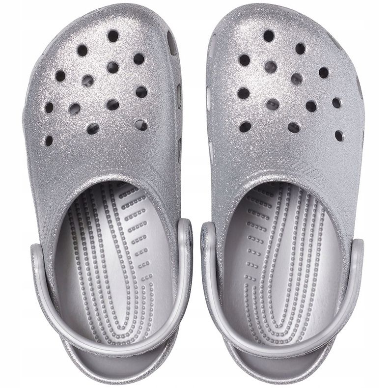 Silver Crocs Classic Glitter Zoccolo da donna 205942 040 d'argento 1