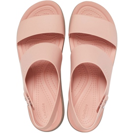 Crocs sandali donna Brooklyn Low Wedge rosa-beige 206453 6RT 1