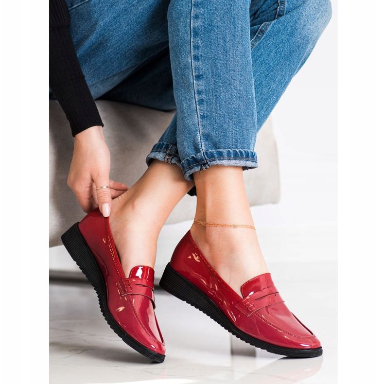Goodin Eleganti mocassini bordeaux rosso 1