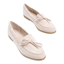 Mocassini beige realizzati in ecopelle scamosciata Kierra 1