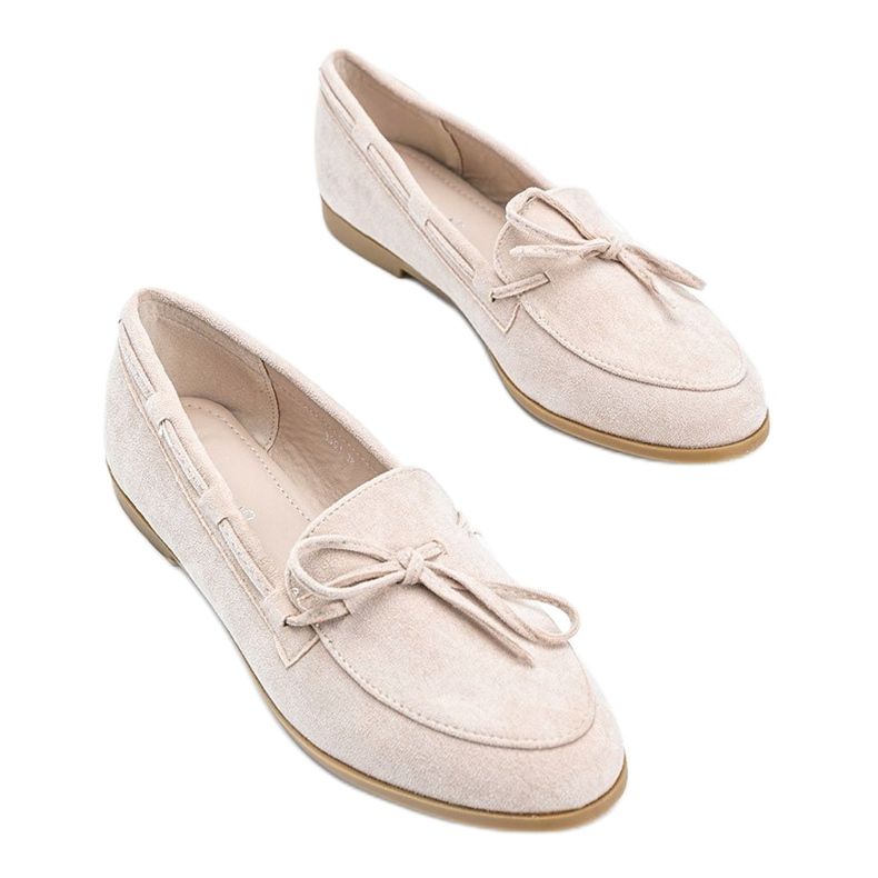 Mocassini beige realizzati in ecopelle scamosciata Kierra 1
