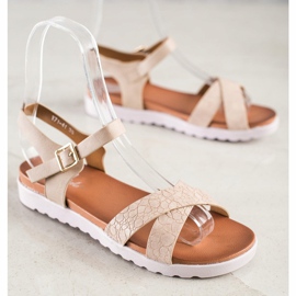 Weide Sandali Beige Con Ecopelle 1