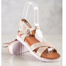 Weide Sandali Beige Con Ecopelle 2