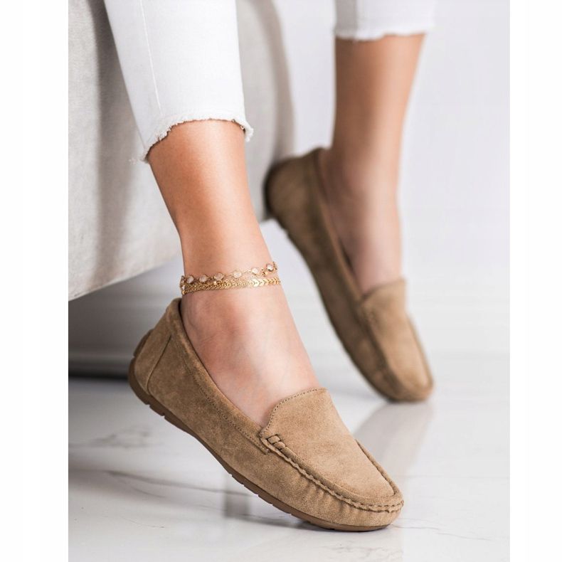 SHELOVET Mocassini Beige Con Camoscio 1