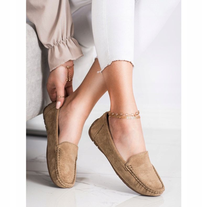 SHELOVET Mocassini Beige Con Camoscio 2