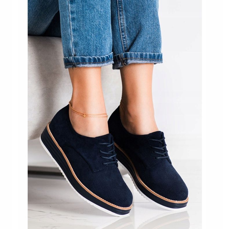 Renda Scarpe traforate sulla piattaforma blu navy blu 1