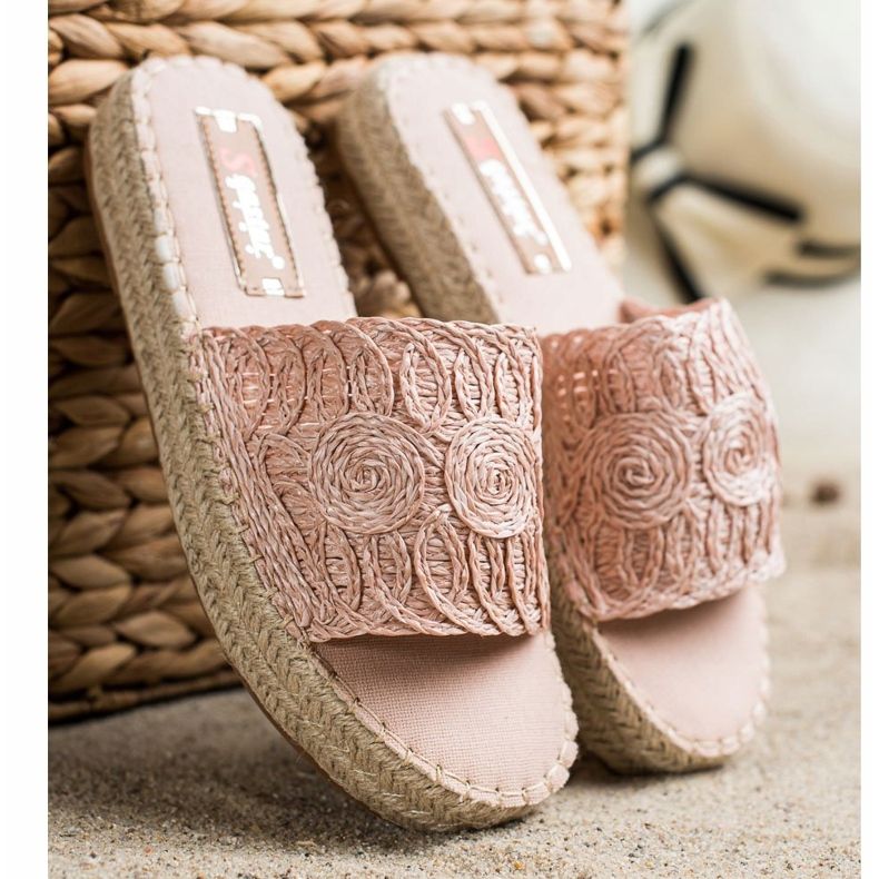 Seastar Pantofole Su Una Piattaforma Di Paglia beige rosa 1