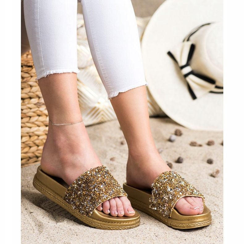 Seastar Pantofole alla moda sulla piattaforma argento d'oro 1