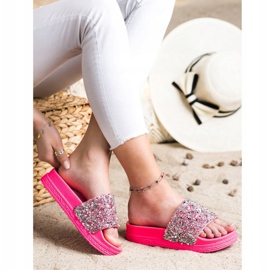 Seastar Pantofole alla moda sulla piattaforma rosa argento 1