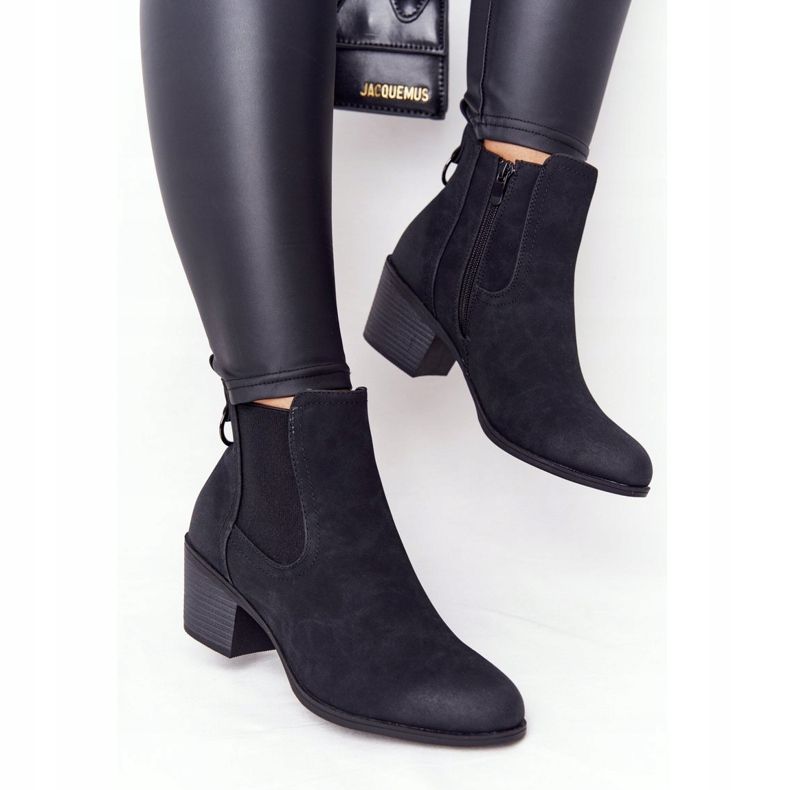 PJ1 Stivali caldi neri da donna Jodhpur Heel Trinity nero 1