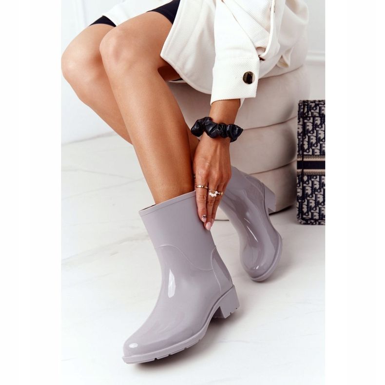 PS1 Shiny Galoshes Stivali Jodhpur grigi Rainy Day grigio 2