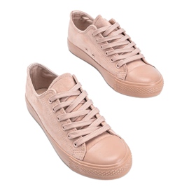 Sneakers Mara rosa in ecopelle scamosciata 2