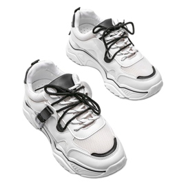Sneakers sportive Kenya bianche e nere bianco 1