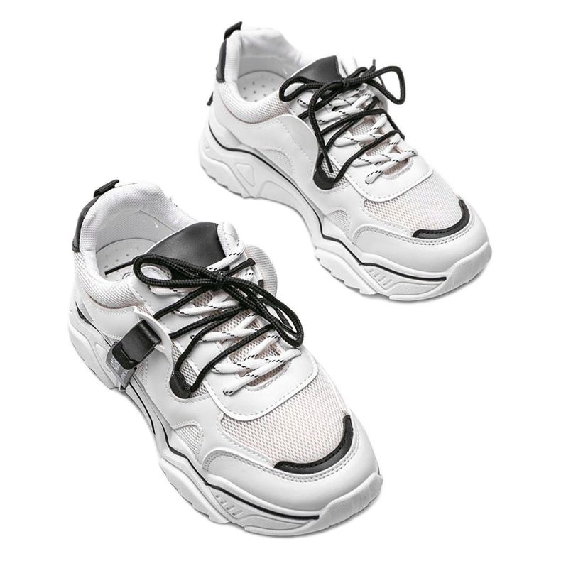 Sneakers sportive Kenya bianche e nere bianca 1