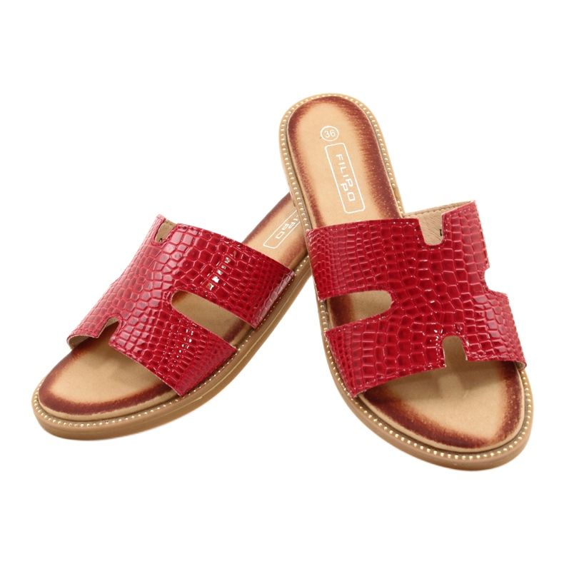 Filippo Flip verniciate rosse brillanti da donna rosso 3