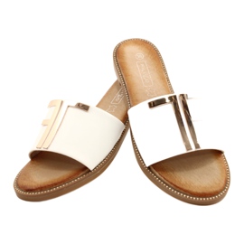 Filippo Pantofole bianche e dorate da donna alla moda bianco 3