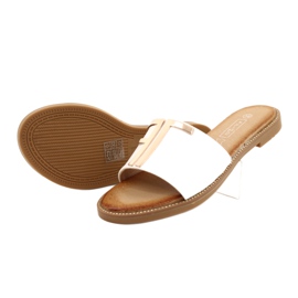 Filippo Pantofole bianche e dorate da donna alla moda bianca 2