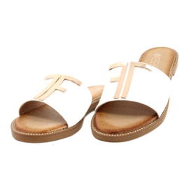 Filippo Pantofole bianche e dorate da donna alla moda bianco 1