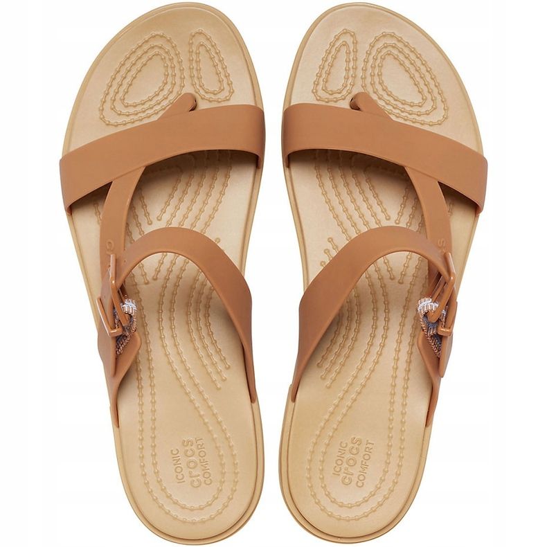 Crocs Sandali Donna Tulum Toe Post Caramel 206 108 277 marrone multicolore 1
