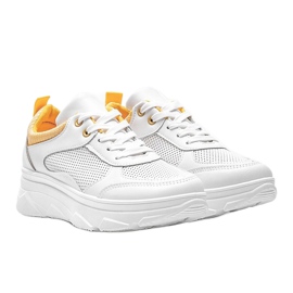 Sneakers bianche con suola spessa con motivo a pelle di serpente Joyce bianco 2