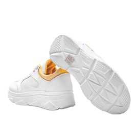 Sneakers bianche con suola spessa con motivo a pelle di serpente Joyce bianco 1