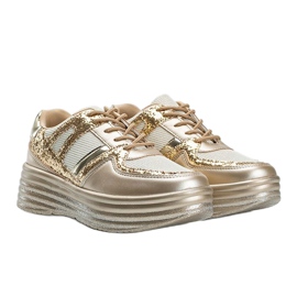 Sneakers glitter oro con suola spessa Laurel d'oro 1