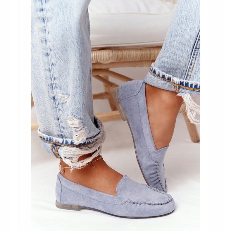 Mocassini Scamosciati Sergio Leone MK722 Blu 1