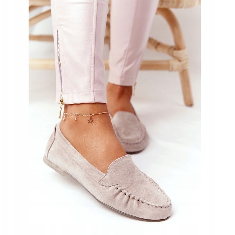 Mocassini in camoscio Sergio Leone MK722 Beige 2