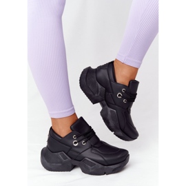 PS1 Sneakers da donna su una massiccia suola nera con bolle nero 1