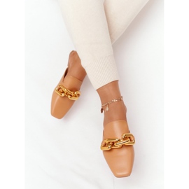 PS1 Ciabatte Con Tomaia E Catena Camel Call On Me marrone d'oro 1