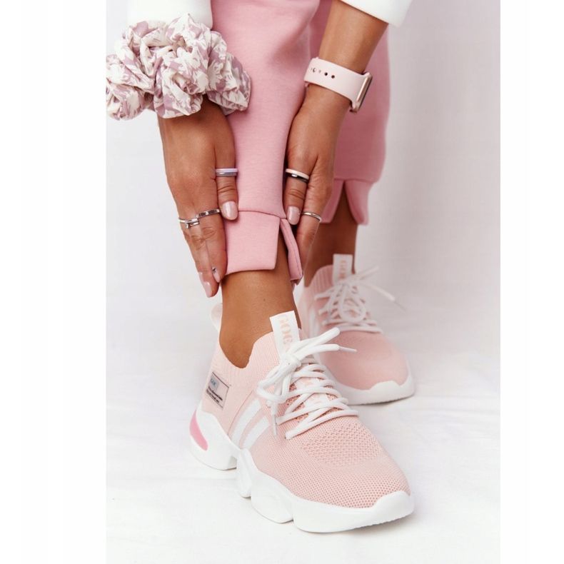 Calze sportive da donna GOE HH2N4019 Rosa bianco 2