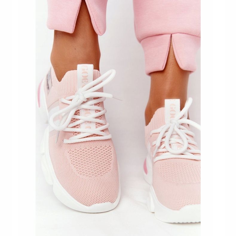 Calze sportive da donna GOE HH2N4019 Rosa bianca 1