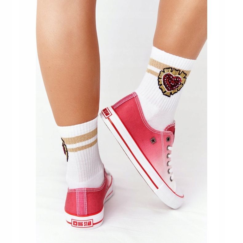 Sneakers da donna Big Star HH274130 Ombre Red bianco 2