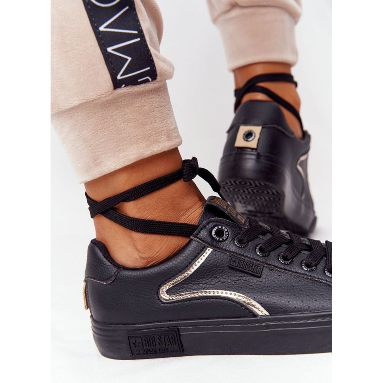 Sneakers da donna in pelle Big Star HH274078 Nero-Argento 1