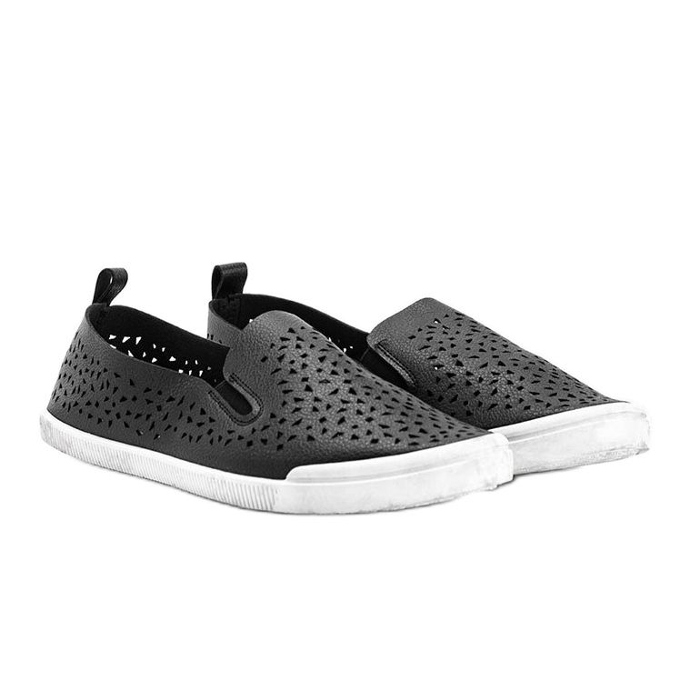 Sneakers nere traforate Maegan nero 1