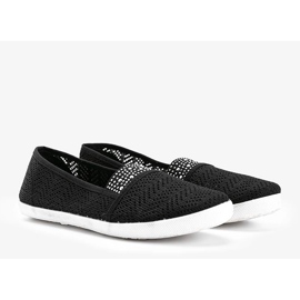 Sneakers nere traforate con zirconi Annabella nero 1