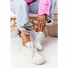Sneakers da donna in pelle bianche Nicole 2640 bianca 2