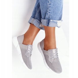 EVE Scarpe sportive da donna in pelle grigie Day Trip d'argento 1