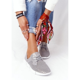 EVE Scarpe sportive da donna in pelle grigie Day Trip argento 2