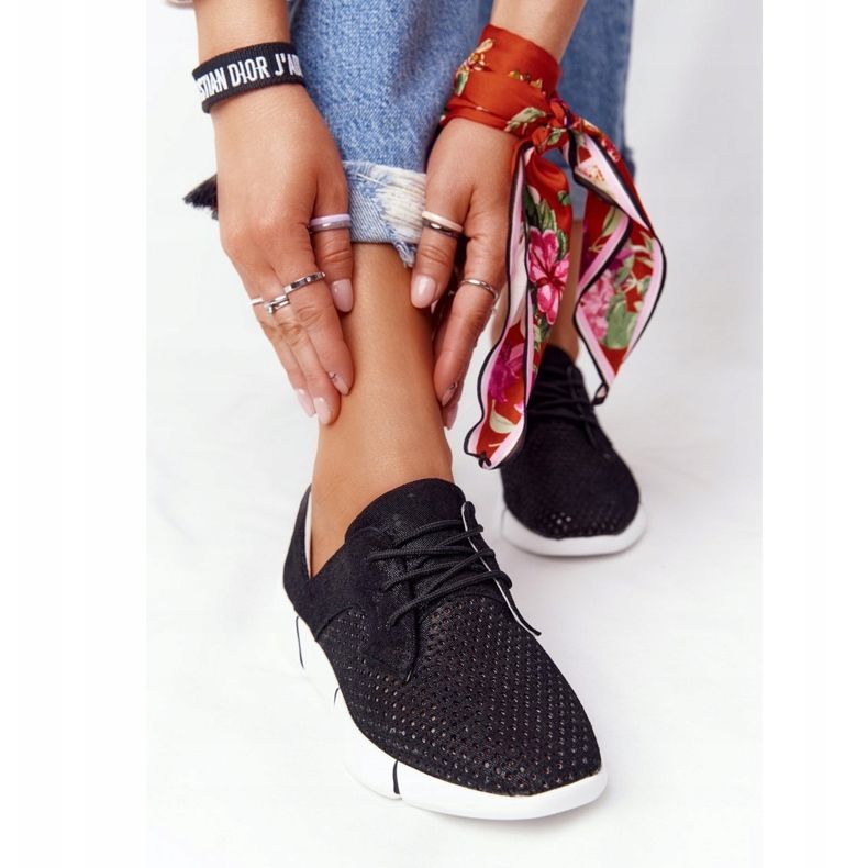 EVE Gita di un giorno con scarpe sportive in pelle nera da donna nero 1