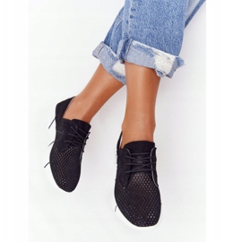 EVE Gita di un giorno con scarpe sportive in pelle nera da donna nero 2