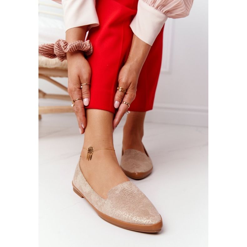 Mocassini Donna Sergio Leone MK700 Scamosciato Beige d'oro 1