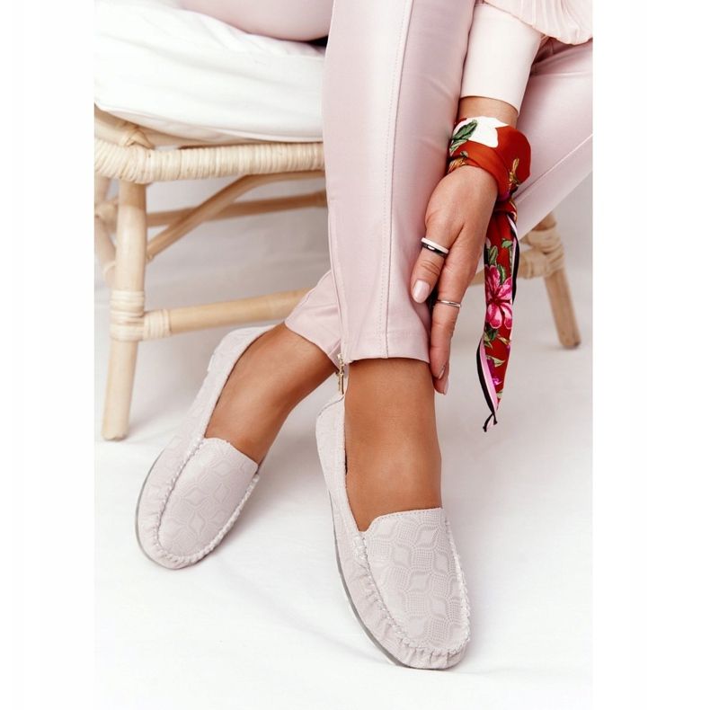Mocassini in pelle ecologica Rio Flore Beige 2